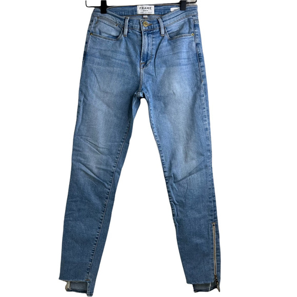 Frame Womens Jackson Le High Skinny Jeans Blue Stretch Medium Wash Pockets 26 - Picture 1 of 10